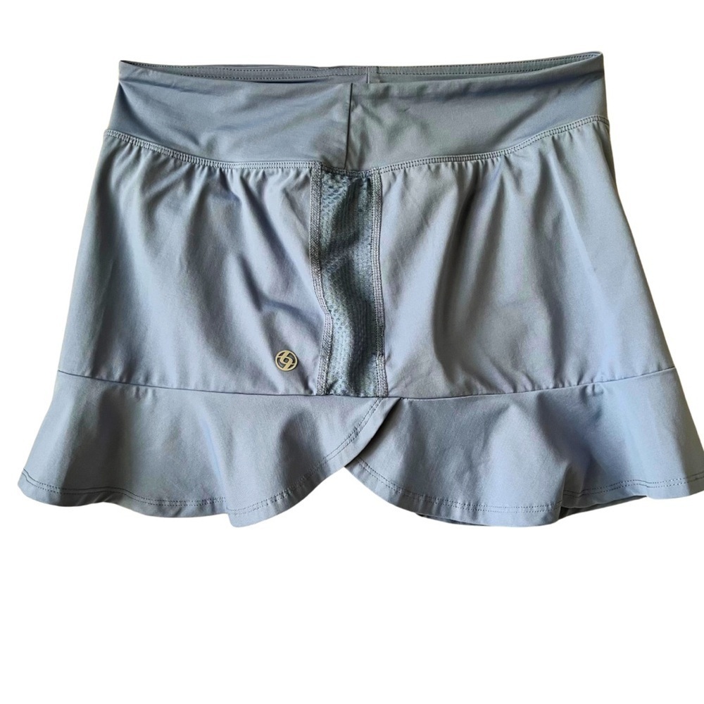 Lija (Small - EUC] 12” blue tennis skirt with ruffle bottom, attached shorties - Picture 4 of 8